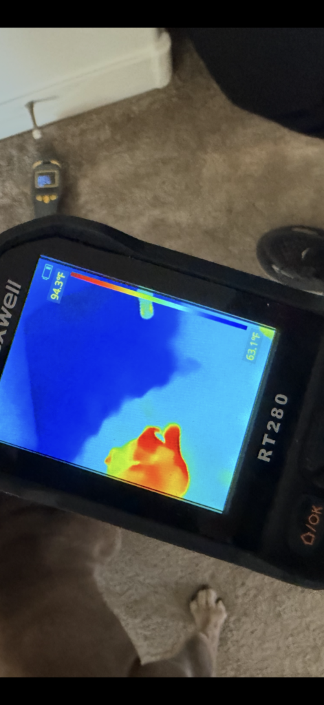 Thermal imaging used during Mold Testing Paradise Valley AZ to locate hidden moisture.