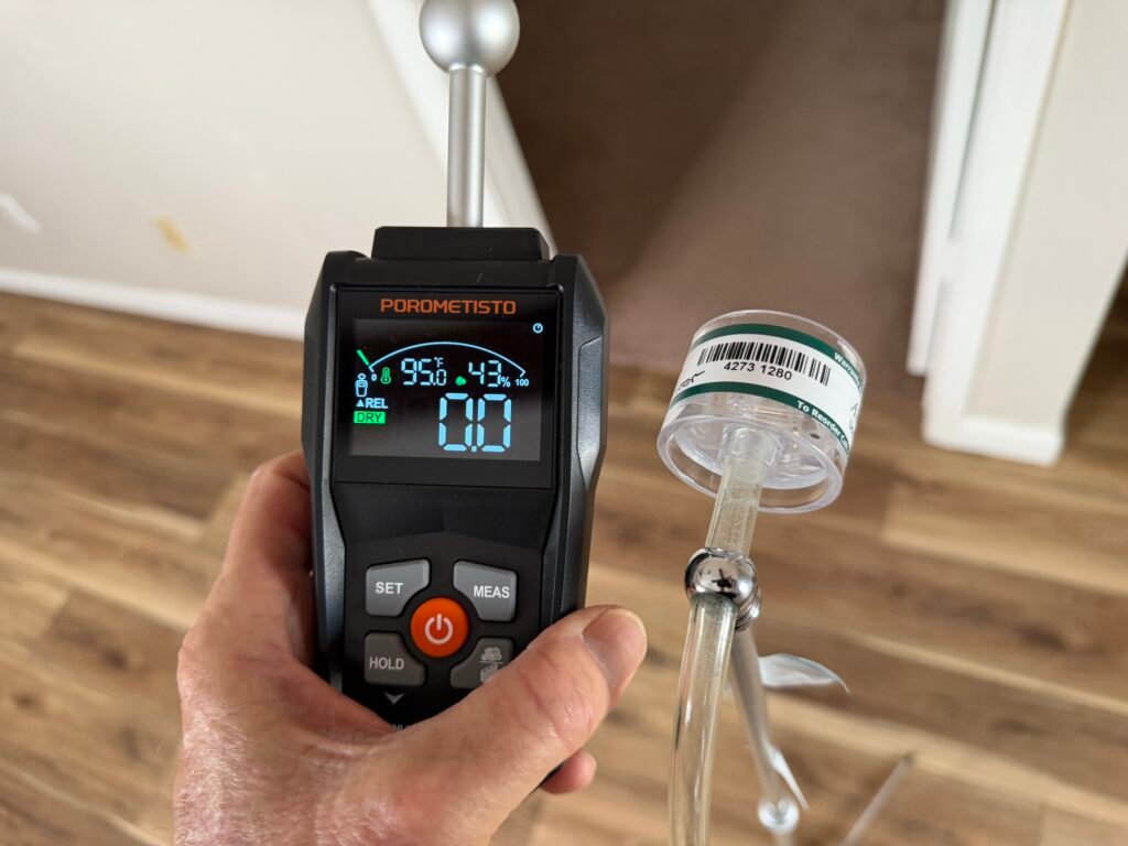 Moisture meter and air sampling cassette used for Mold Testing Phoenix AZ property inspections