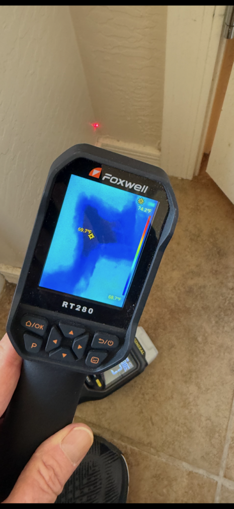 Thermal imaging moisture inspection during professional Mold Testing Chandler AZ